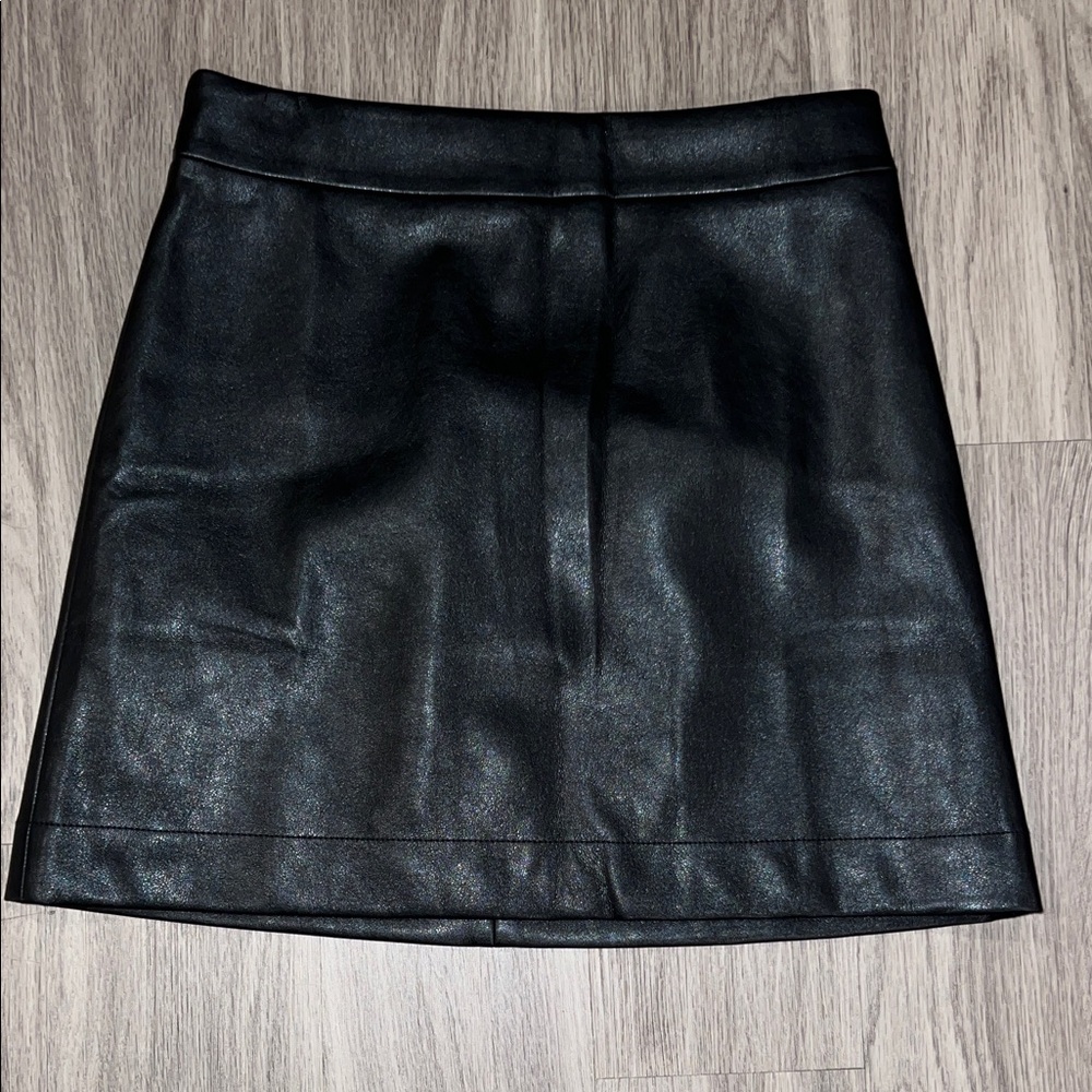J. Crew Black Faux Leather Mini Skirt